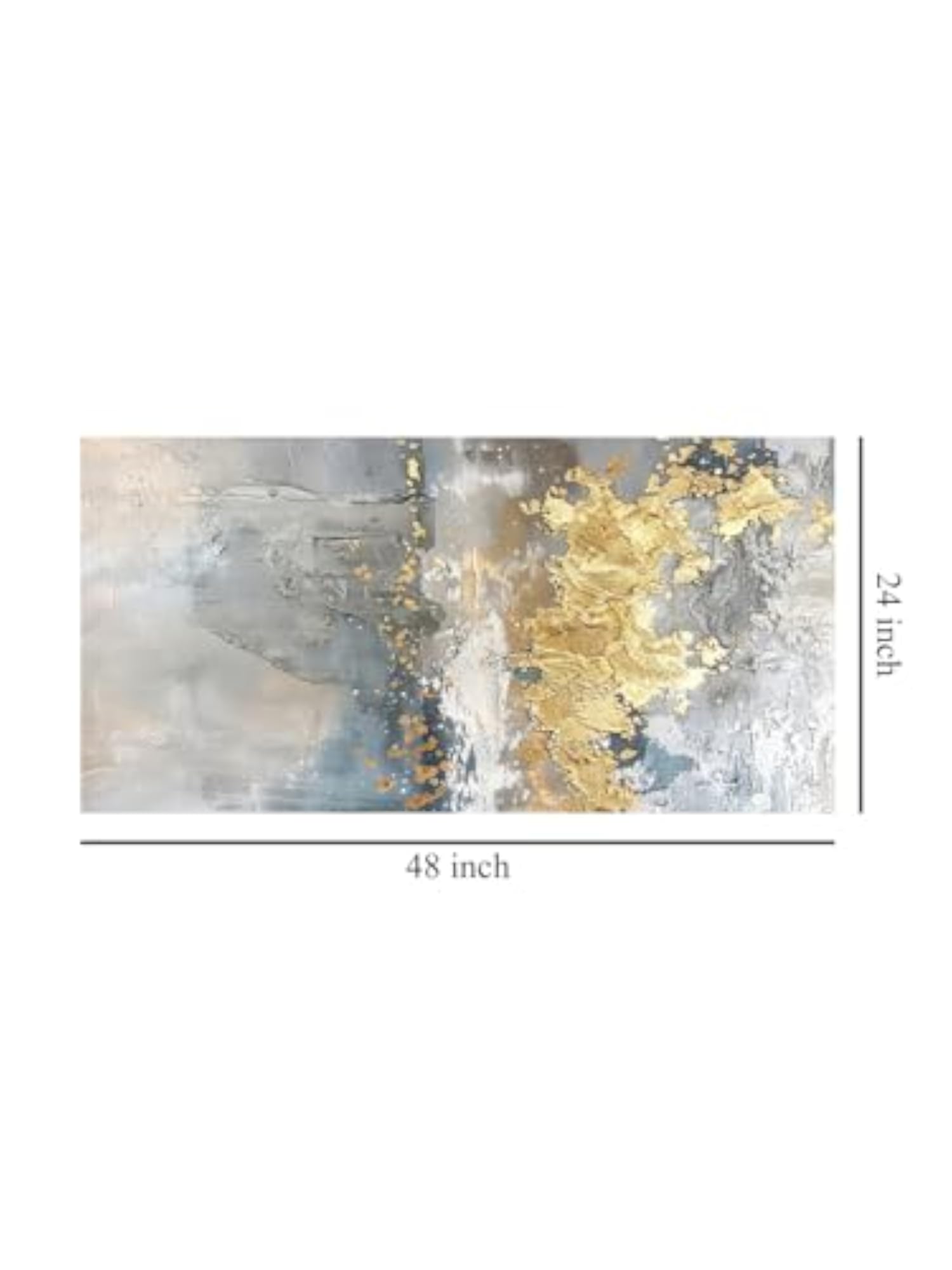 Metallic Abstract Canvas Painting - Gold and Silver Art Print