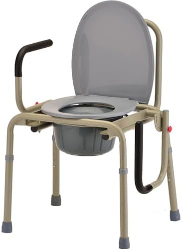 NOVA Medical Drop Arm Commode - Gray