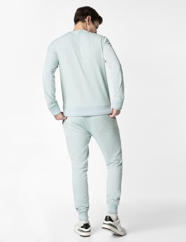 Image of FYLTR Men's Sweatshirt & Jogger Casual Terry Cotton Blend Co-ord Set with Striped Rib Detail - Winter Co-ord set for Men | Casualwear For Men | Tracksuit