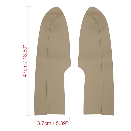 X AUTOHAUX Pair Synthetic Leather Car Front Door Panels Armrest Cover Beige for Honda Civic 2006-2011 Sedan by X AUTOHAUX - Image 3