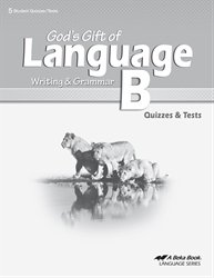 Paperback God's Gift of Language B: Writing and Grammar (quizzes and tests) Book