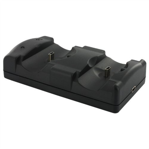 eForBuddy USB Powered Dual Charging Dock Charger for Sony PlayStation 3 PS3 Move Navigation and Controller, Black