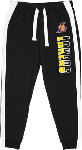 Pantalones NBA de forro polar para jóvenes en color negro con logotipo