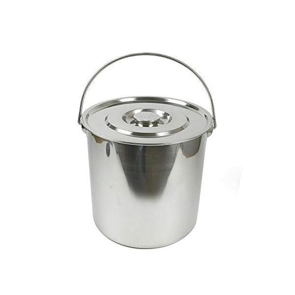 20L Edelstahl Milcheimer Eimer Nahrung Aufbewahrungseimer Futtereimer fÃ¼r KÃ¼che, Industrie, Medizin, Gastro und Privat Premium Eiseimer mit Deckel und Portable Griff SektkÃ¼hler EIS-Eimer KÃ¼cheneimer
