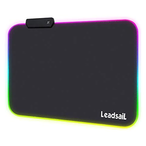 LeadsaiL RGB Gaming Mouse Mat with 12 Light Modes Cover