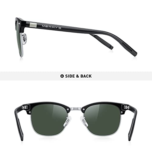 MERRY'S Unisex Polarized Aluminum Sunglasses for Men Women Semi Rimless Retro Brand Driving Sun Glasses4