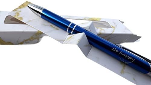 Be Happy Pen with Gift Box, Laser Engraved Pen, Teacher Gift, Boss Pen, Christmas staff gift, Friend gift, family happy gift, blue pen black ink