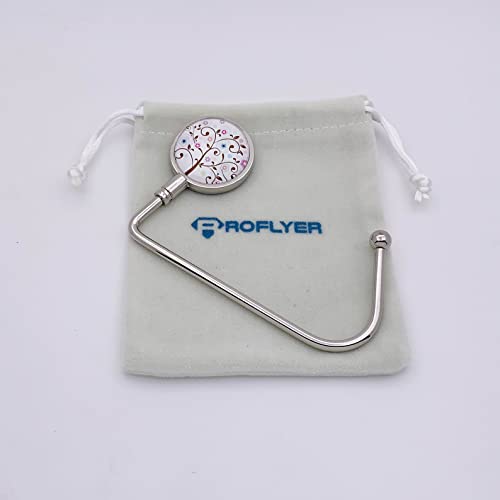 ROFLYER Purse Hook Hanger for Table Bar Long Handbag Hanger Bag Hanger with Velvet Pouch (Tree of Life 01) - Thumbnail 3