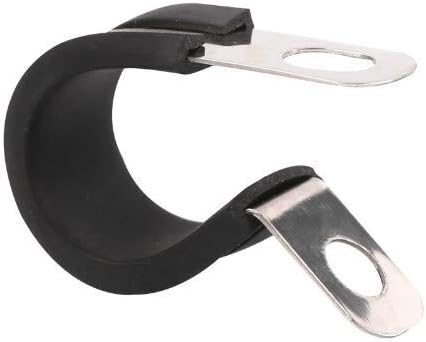 Amazon Co Jp メタルホースクランプ 2個304ステンレス鋼のゴムライニングpクリップケーブルホースパイプクランプを取り付け 調整可能なホースクランプ サイズ 10mm 産業 研究開発用品