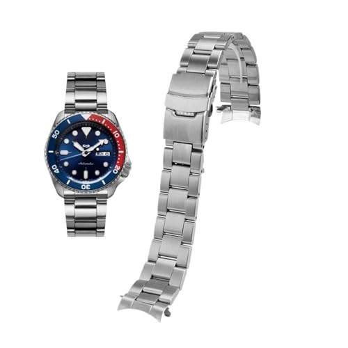 Bracelet jubilé à extrémité incurvée 20/22mm acier massif remplacement Seiko