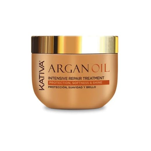 Kativa Argan Oil Mascarilla 500 gr | Tratamiento Intensivo Reparador | Tratamiento Hidratante Cabello | Protección, Suavidad y Brillo | Aceite de Argán Orgánico