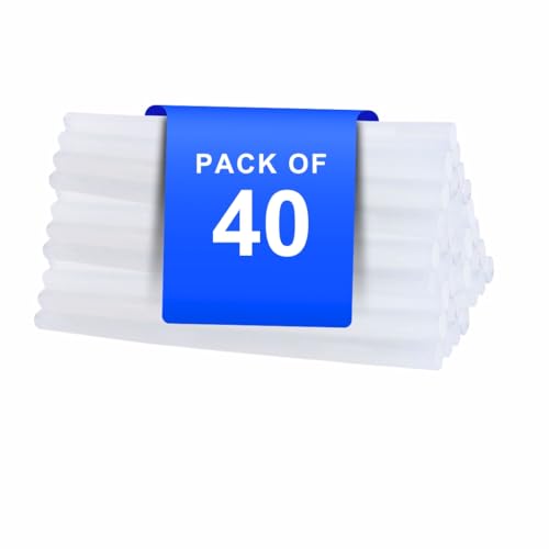 Image of VCR 11mm Glue Sticks for Glue Gun - 11mm x 165mm in Length - Hot Melt Transparent Glue Stick - Pack of 40 - Bonding Adhesive Glue Sticks for DIY - Arts Crafts - Schools and Industries
