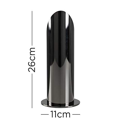 MiniSun Modern Black Chrome Table/Floor Standing Uplighter Wall Wash Lamp - Complete with Thermal Plastic 5w High Power Frosted Lens Bulb 3000K