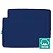 Confezione da 2 fogli impermeabili per lettini/mini culla, in cotone ultra morbido, blu navy, lavabili e prerrestringenti