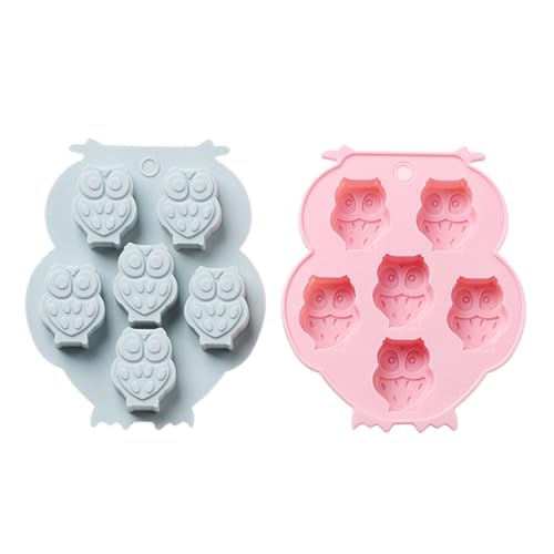 Molde de silicona para cubitos de hielo con diseño de búho 6 cavidades miniatura 1