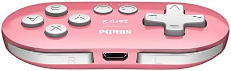 8Bitdo Zero 2 Mini Bluetooth Gamepad for Switch Windows Android MacOS Steam Raspberry Pi (Pink)