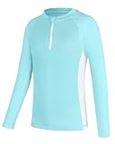 beautyin Girls Rash Guard Long Sleeve Swim Top Zipper UPF 50+ UV Sun Protection Swim Shirt Athletic Shirts...
