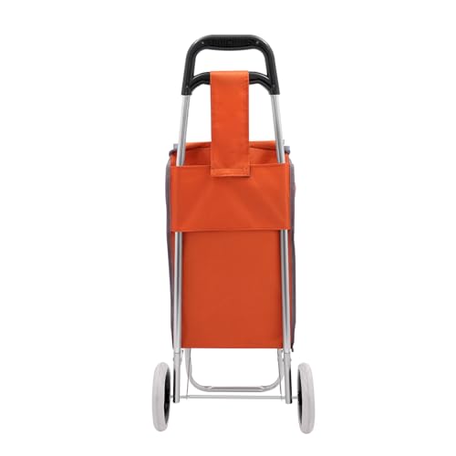 Einkaufstrolley Treppensteiger, Trolly Einkaufswagen Klappbar und belastbar bis 25 kg, 3in1 Trolley Sackkarre & Umhängetasche (Orange) – Bild 5
