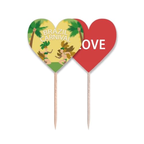 Cupcake Pick Brésil Cure-dents Drapeau pour Buffet Réussi - 2