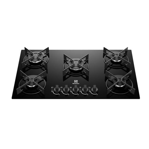 Electrolux Cooktop 5 Bocas a Gás Electrolux Mesa de Vidro Efficient Grade de Aço Fosco (KE5GR) Bivolt Electrolux Cooktop 5 Bocas a Gás Electrolux Mesa de Vidro Efficient Grade de Aço Fosco (KE5GR) Bivolt