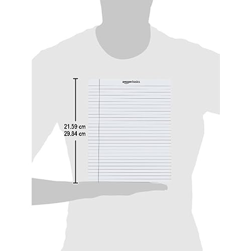 Image of AmazonBasics Wide Ruled 10.5x8.5 - Inch 50-Sheet Lined Writing Note Pad, Pink | Green | White - Pack of 12