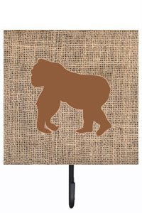 Gorilla Burlap and Brown Leash Or Key Holder