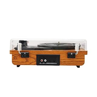 AUHX Tourne-Disque Bluetooth, 3 Vitesses rétro Vinyle Platine Vinyle stéréo étanche à la poussière Stable sans Perte… – Image 2