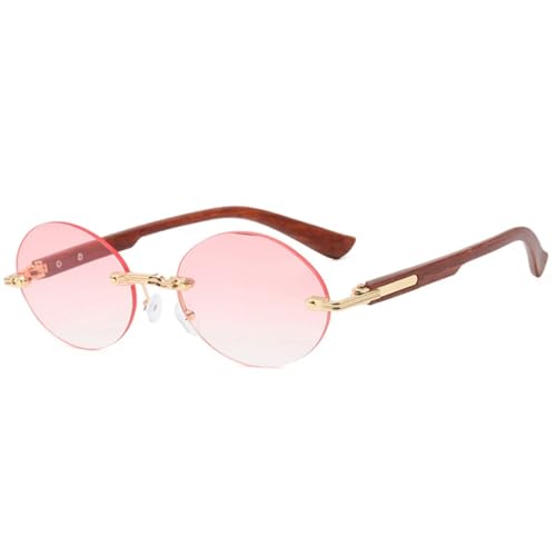 Lunettes de soleil ovales sans monture aux finitions épurées et verres UV400