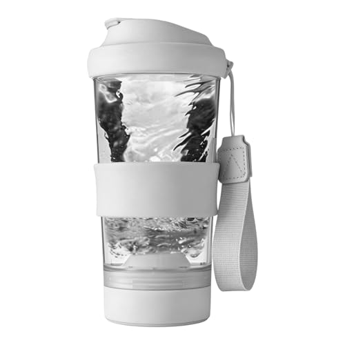 Protein Shaker Elektrisch, Blender Bottle 450ML, Automatischer USB Wiederaufladbar Mixer, Eiweiß Shaker für Proteinshake Und Milch Shake, Weiß