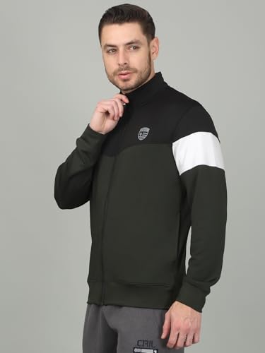Image of Cantabil Solid Green Full Sleeves Mock Neck Regular Fit Men's Casual Jacket | Casual Winter Jackets for Men | Mens Jackets for Winter Wear (P MJKT00293)