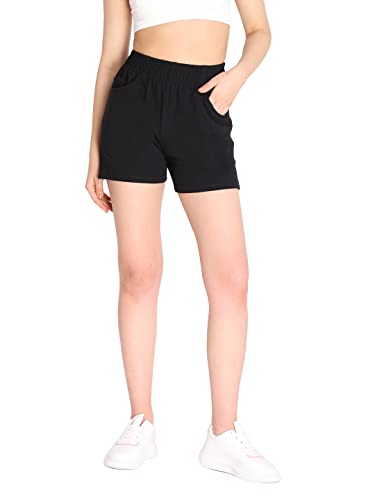 Image of CHKOKKO Women's Regular Cotton Regular Fit Plain Shorts for Women
