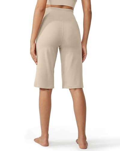 Image of Promover 14 inch /21 inch /23 inch /25 inch Inseam Capri Pants for Women Wide Leg Yoga Cropped Pants with Pockets Loose Casual Summer Pant