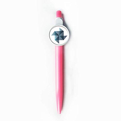 Stylo à bille rétractable bleu moulin à vent écriture géométrique