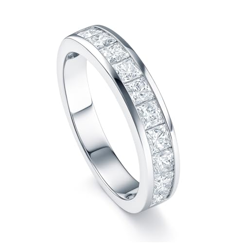 BERRICLE Sterling Silver CZ Stackable Wedding Eternity Band Ring for Women
