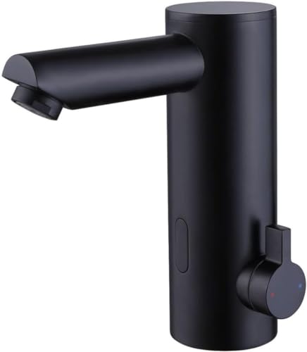 Farigrut タッチレス 洗面台水栓 センサータップ 洗面台用 自動センサー 非接触タップ 混合水栓 洗面台 (ブラック)