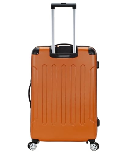 Image of Rockland London Hardside Expandable Spinner Wheel Luggage, Orange, Checked-Large 28-Inch