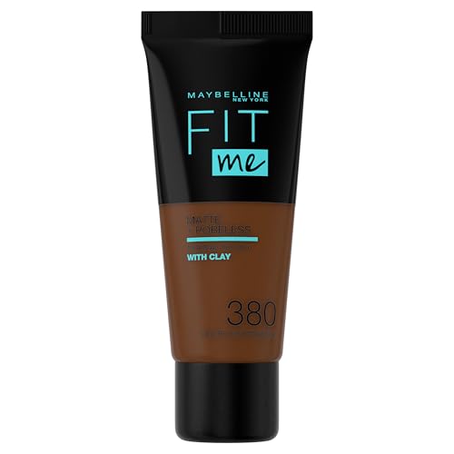 Maybelline New York, Base de Maquillaje que Calca a tu Tono Fit me! Mate y Afinaporos, Color: 380 Rich Expresso