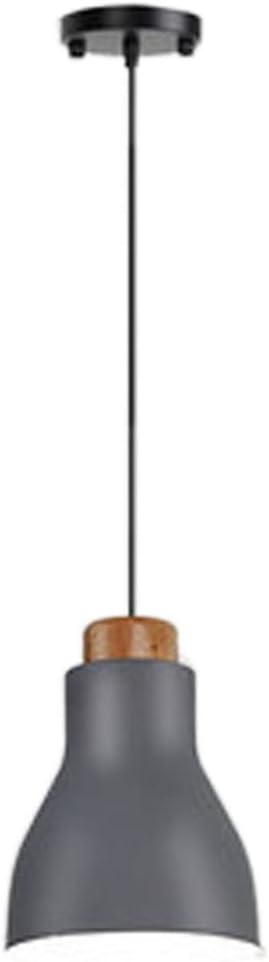 LQZCXMF Nordic Simplicity Slaapkamer Kroonluchter Industriële 1-lichts Hanglamp Hanglamp Met Houten Decoratie E27 Voet Retro Industriële Lamp Voor Restaurant Bar Slaapkamer Nachtkastje LQZCXMF