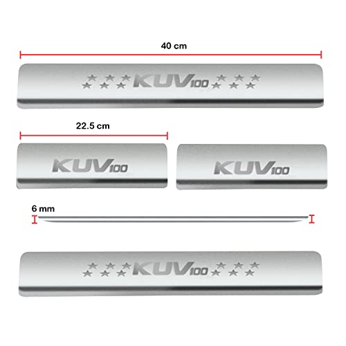 Image of Door Sill /Foot Step Stainless Steel Plates with Mahindra KUV-100 (Set of 4 Pcs)