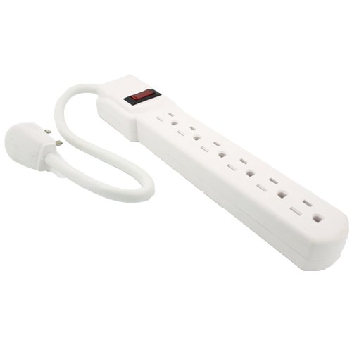 Topzone 1-Foot Power Strip - 6 Outlet Wall Mount Surge Protector With Right Angle Plug & Built-in Circuit Breaker - View #2