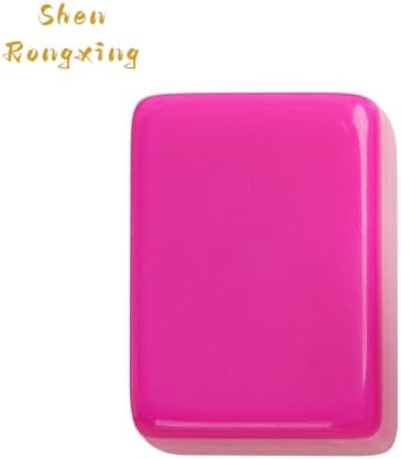 Shen Rongxing Pink Mahjong Set with Carrying Case, 144 Premium Engraved Mahjong Tiles, Portable Travel Set for Family Game Night, Birthday - 2