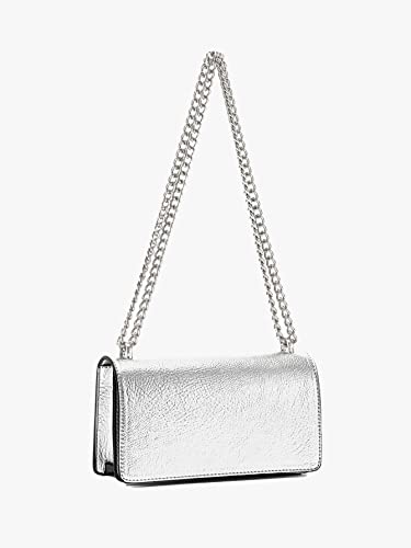 GORGLITTER Women's Silver Mini Crossbody Purse Metallic Y2K Flap Shoulder Bag Clutch Bags3