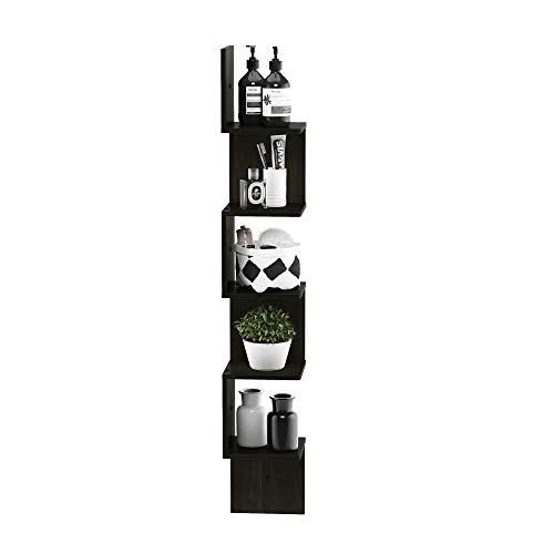 Furinno-Rossi-Wall-Mount-Floating-Corner-Shelf-5-Tier-Square-Espresso