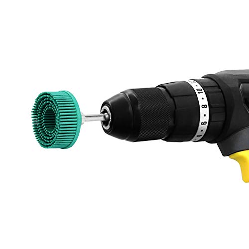 2-Zoll-Borsten, Schleifbürste, Polieren, 2-Zoll-Bohrmaschine, Scheibe, Schmirgel, Gummibürste, Entgraten, Polieren, Schleifscheibe Zum Entfernen von Gratrost, Grün (Grün)