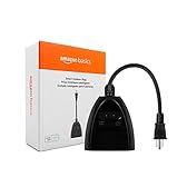 Amazon Basics Outdoor Smart Plug with 2 Individually Controlled Outlets, Works with Alexa Only, Voice Control, Weather Resistant, 2.4 GHz Wi-Fi, No Hub Required, Black