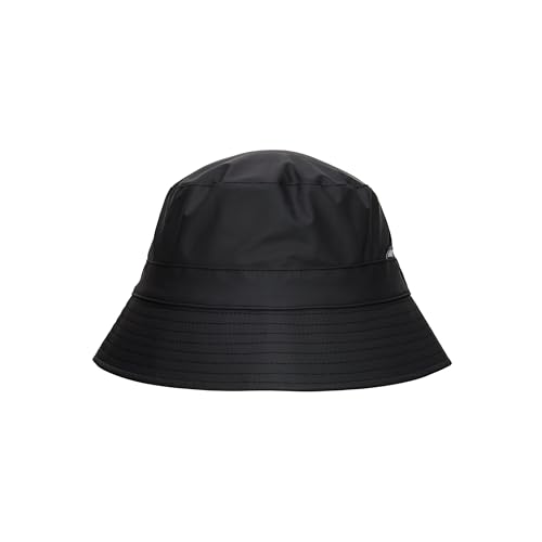 RAINS Bucket Hat - Waterproof, Lightweight PU Fabric, Soft Lining, Modern Design with Vertical Rim & Stitch Details for Comfort Black