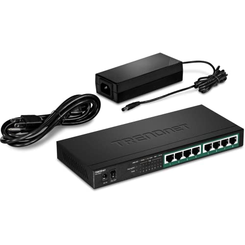Image of TRENDnet 8-Port Gigabit PoE+ Switch, 65W PoE Power Budget, 16Gbps Switching Capacity, IEEE 802.1p QoS, DSCP Pass-Through Support, Fanless, Wall Mountable, Lifetime Protection, Black, TPE-TG83