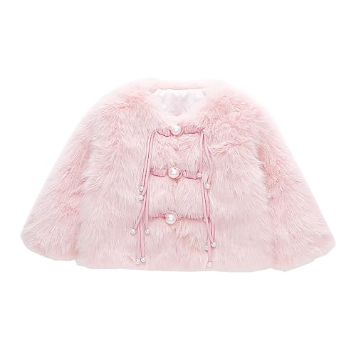 Girls Faux F𝐮r Cute Coats Button S𝐡erpa Trendy Shaggy Jackets Toddler Fall Winter Casual Warm Thick Clothes