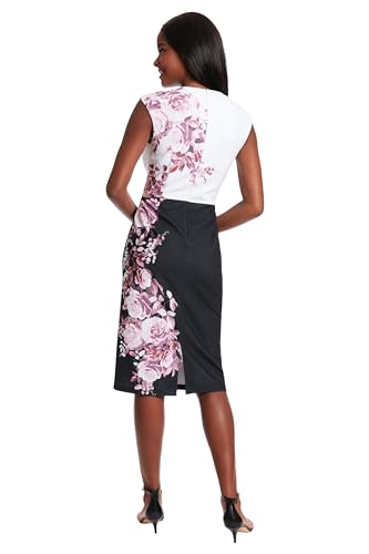 London Times Sleeveless Jewel Neck with Keyhole and Waist Detail Wedding Guest Dresses for Women3