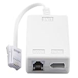 BT Telephone Splitters ADSL Filter with Cable and RJ11 Connection Adapter, ADSL Microfilter BT Plug/Socket Internet and Telephone Socket Splitter Cable for WiFi Sky EE Vodafone Plusnet Broadband Phone